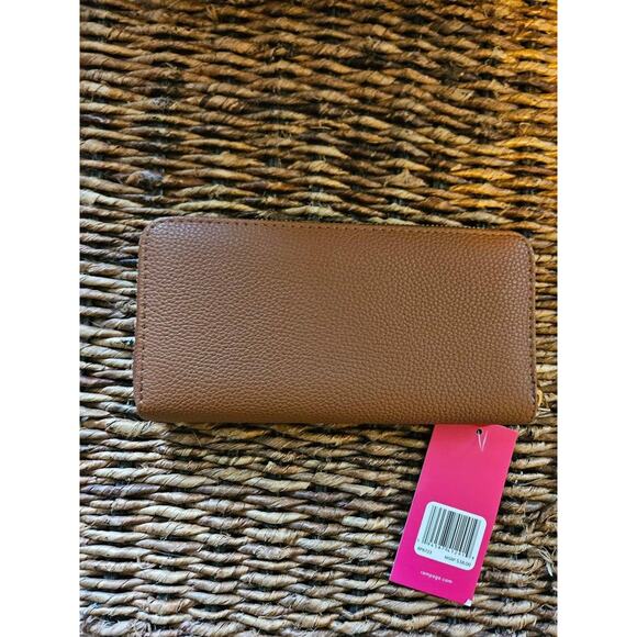 Brown Floral Embroidered Zip Around Full Size Wallet NWT - Picture 2 of 5